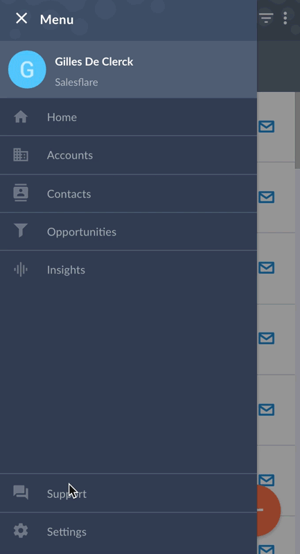 Responsive support function on Salesflare CRM platform