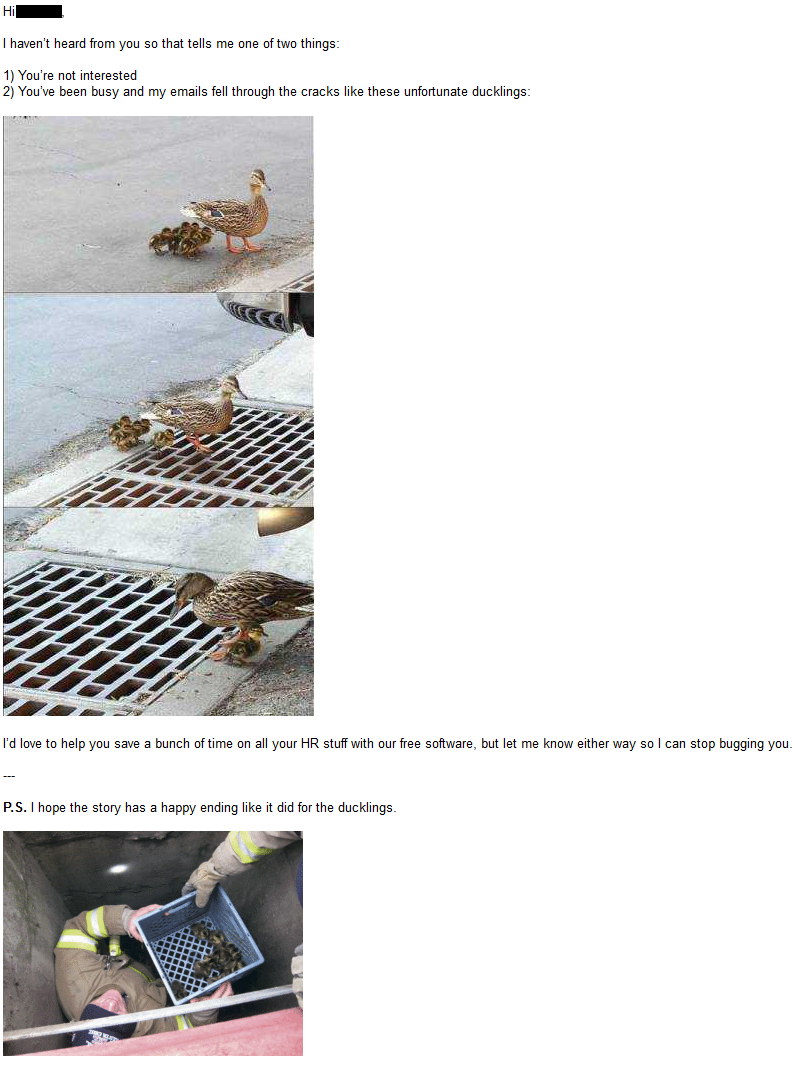 funny email follow up